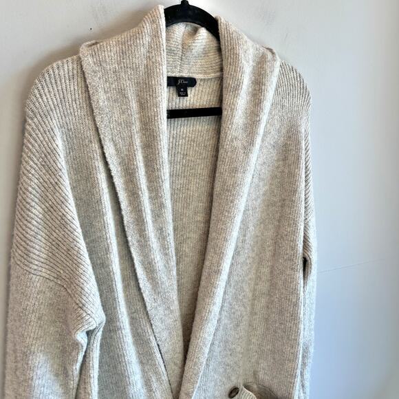 J. Crew Double-Breasted Gray Cardigan Coat in Double Soft Yarn - size Medium - Picture 2 of 6